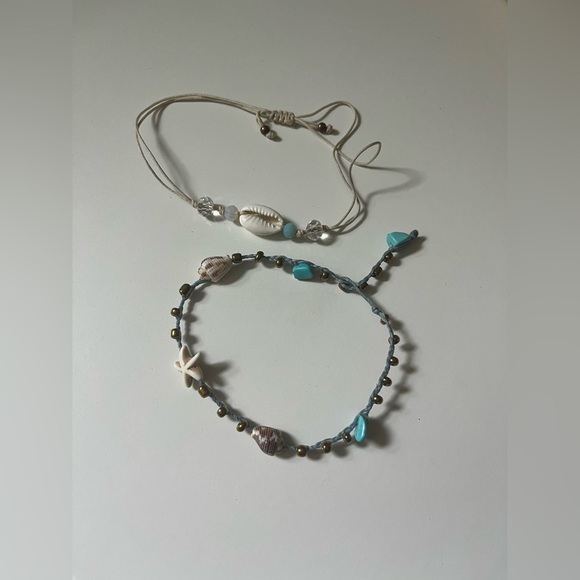Two Adjustable Shell Beaded Anklets - Picture 2 of 2